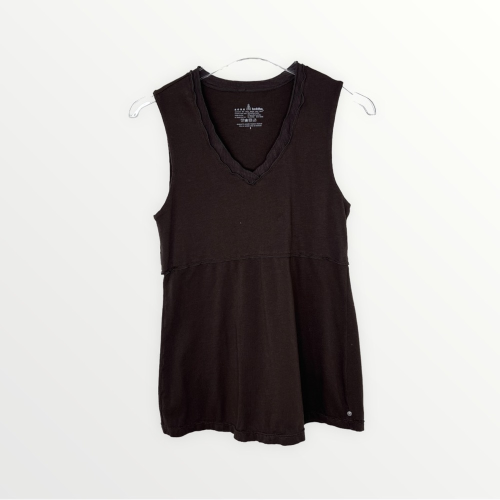 Neon Buddha Women's Tank Top Tunic Brown Sleeveless V-Neck